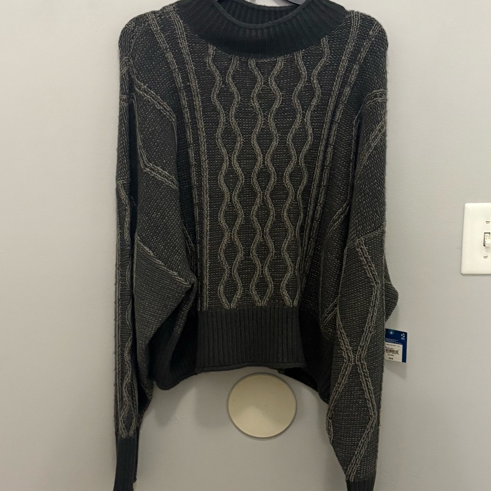 Arizona Jean Company Charcoal Cable Knit Sweater - Picture 1 of 5